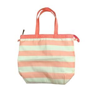 Victoria Secret Pink and White Stripe Cooler Tote